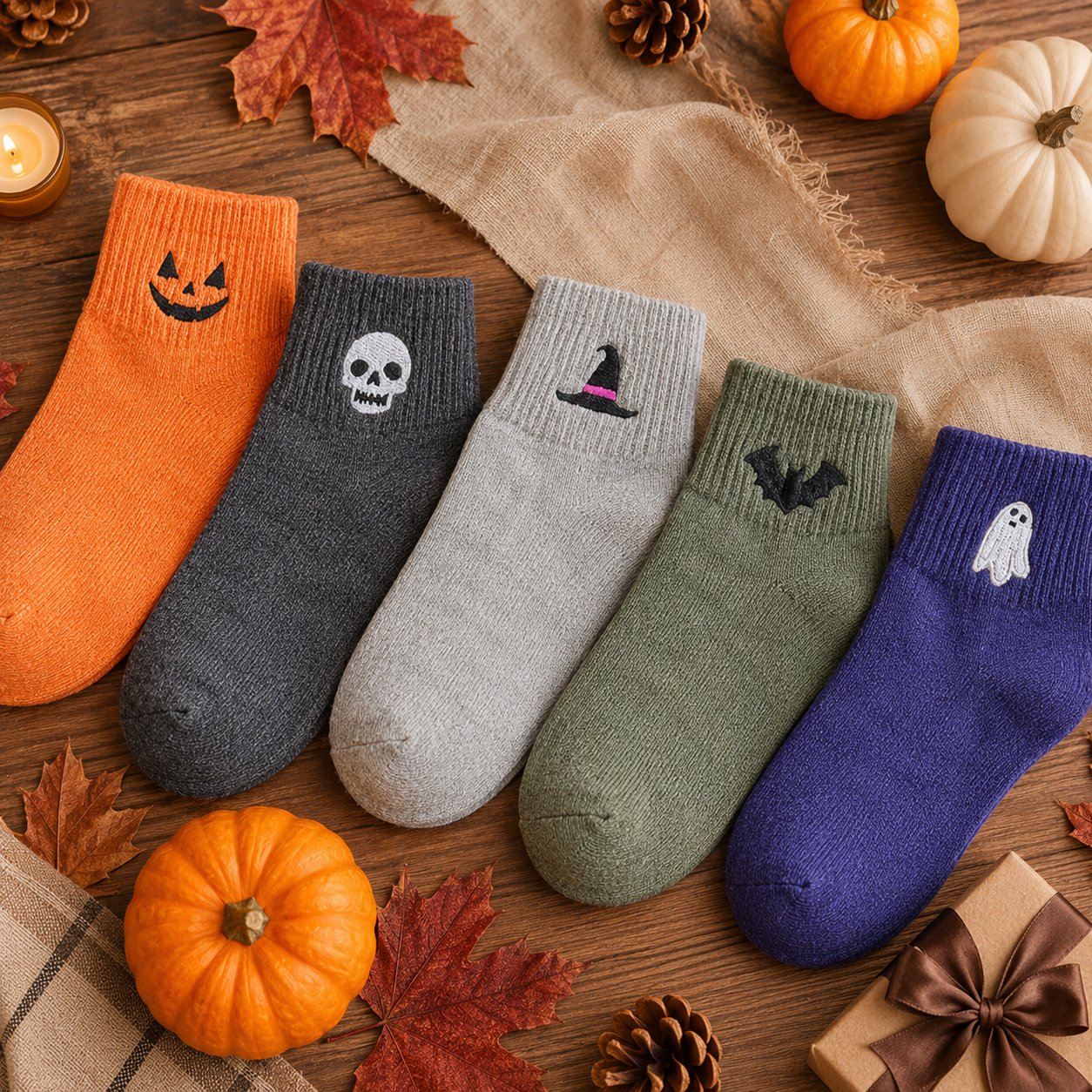 Halloween sock set presented in a seasonal gift box