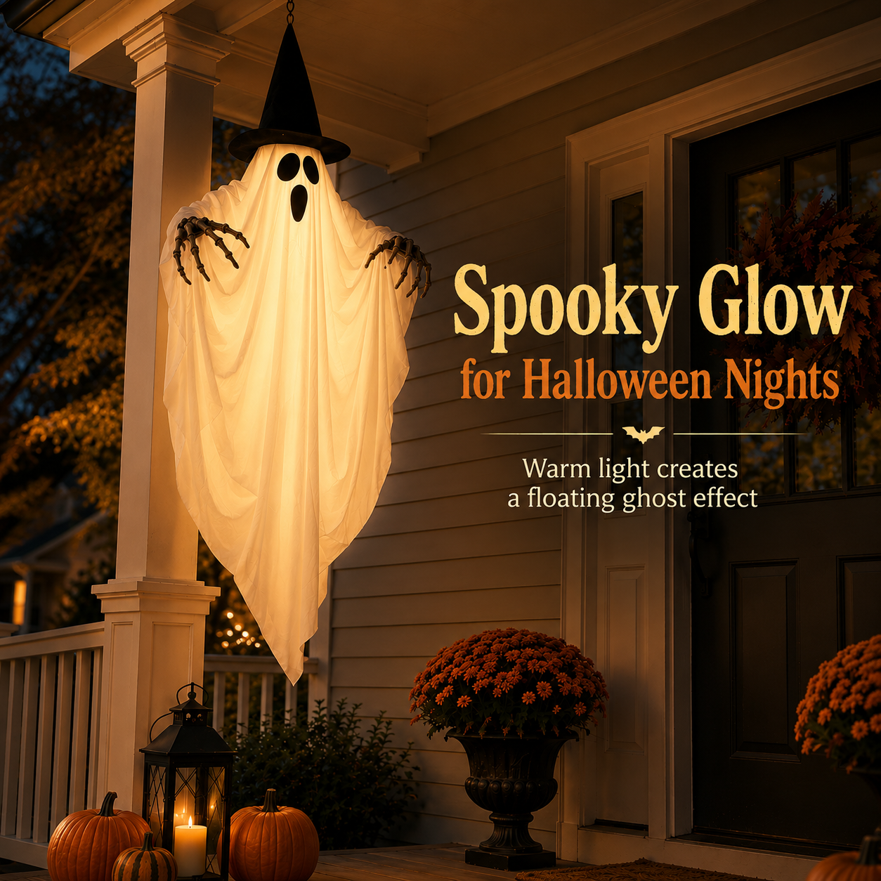 🔥Bestseller Bendable Lighted Hanging Ghost Halloween Decor 👻
