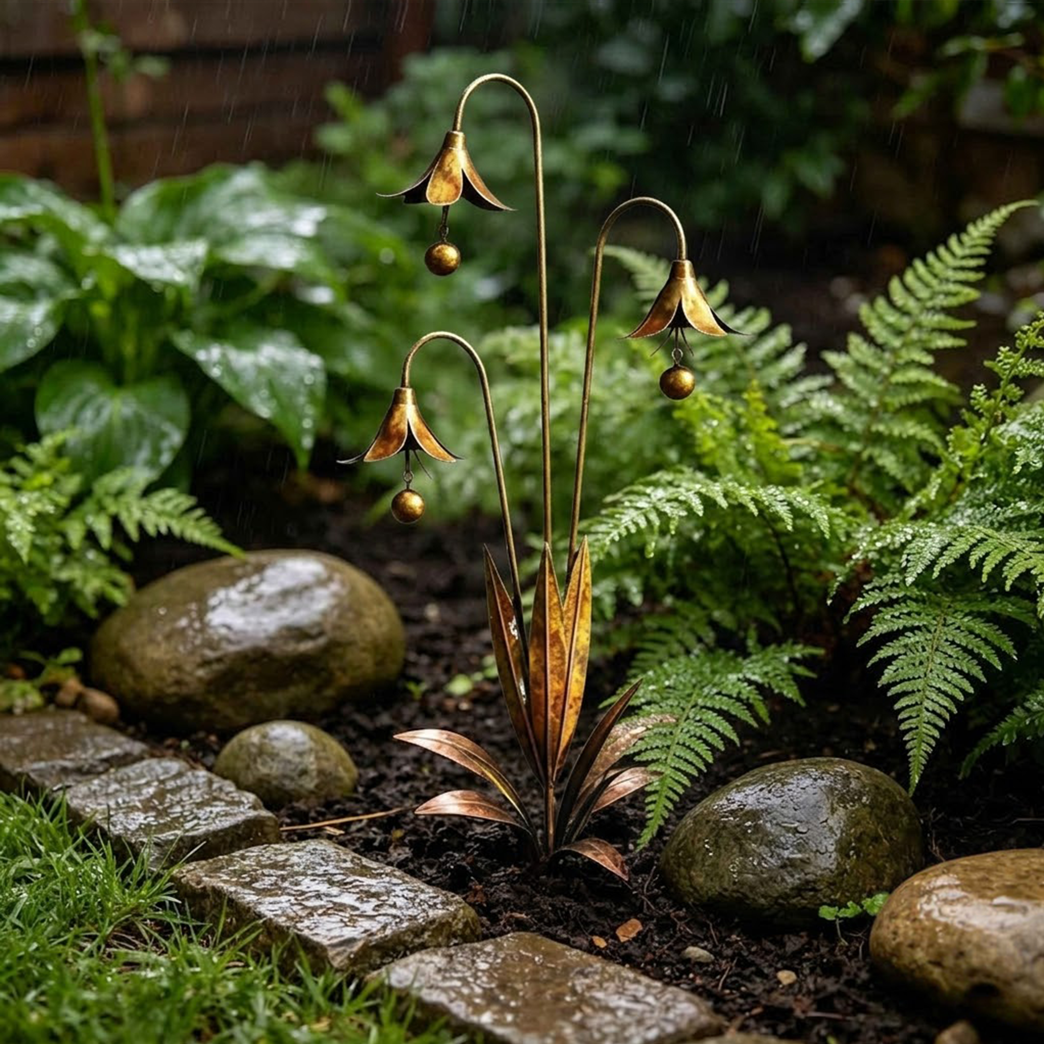 🔥 Hot Selling Yard Art Decor🔔✨Blue Bell Lily of the Valley Metal Garden Stake 