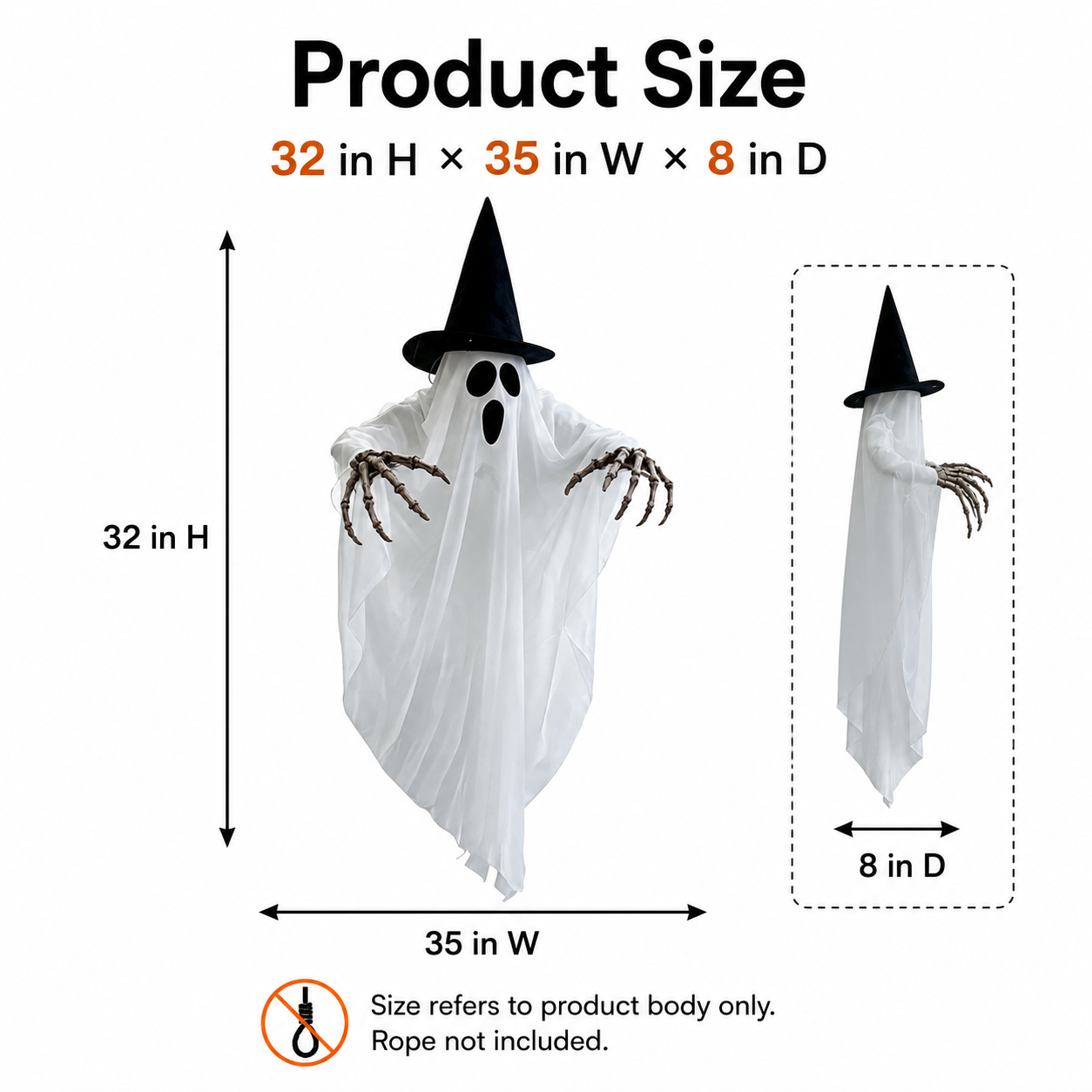 🔥Bestseller Bendable Lighted Hanging Ghost Halloween Decor 👻