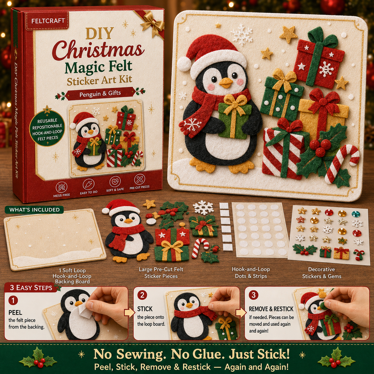 🔥49% Off Last Day-🎄 DIY Christmas Magic Felt Sticker Art Kit