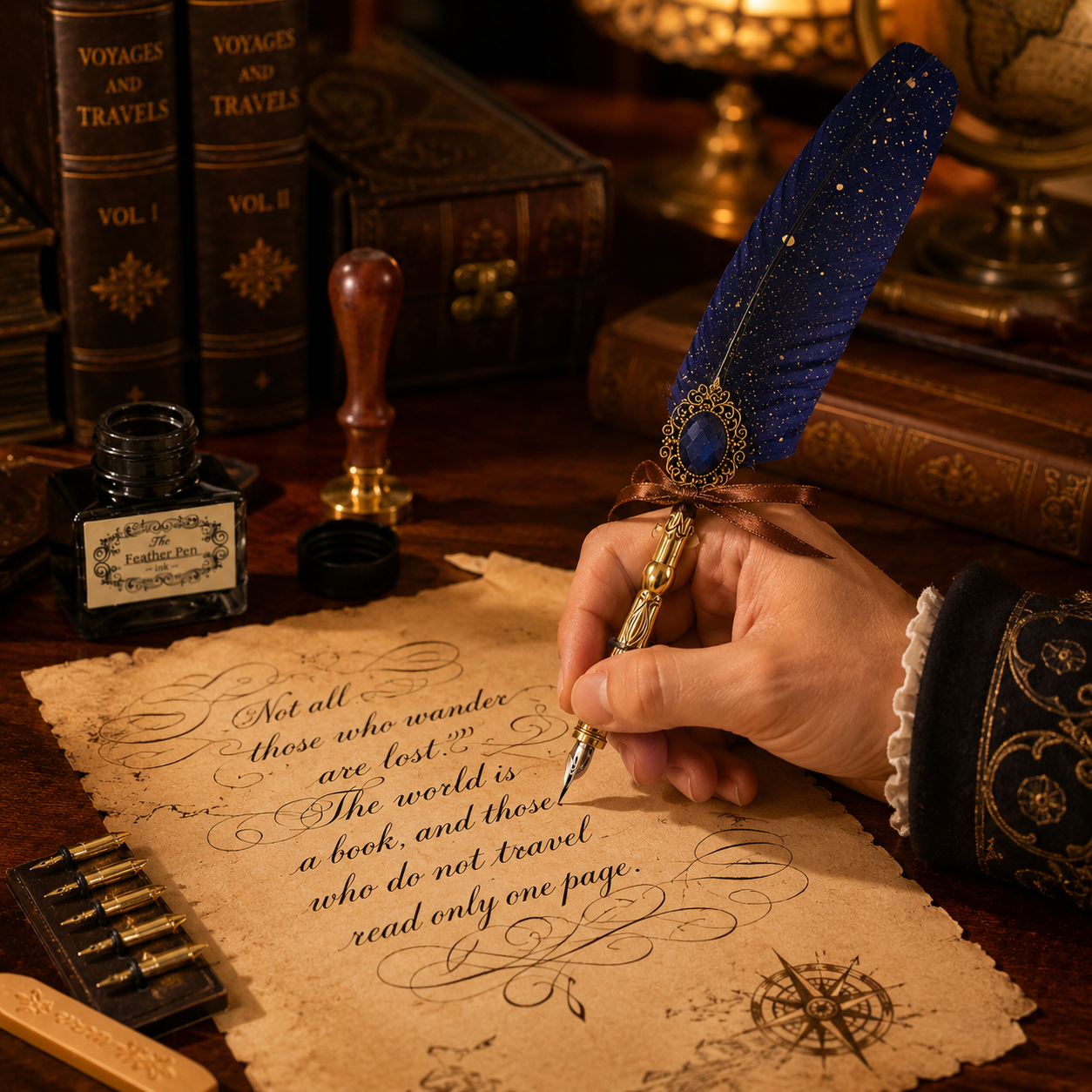 🔥🔥🔥LAST DAY 53% OFF - Vintage Quill Dip Pen Wax Seal Gift Box