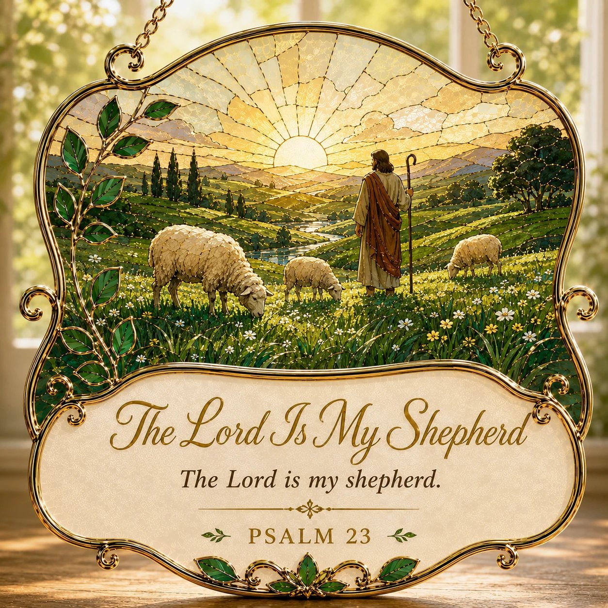 ⏳ Last Day 49% OFF ✝️ Faith Scripture Window Decor ✨ 6 Stained‑Glass Bible Verse Designs 