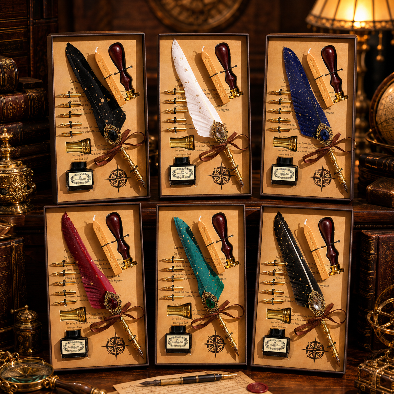 🔥🔥🔥LAST DAY 53% OFF - Vintage Quill Dip Pen Wax Seal Gift Box