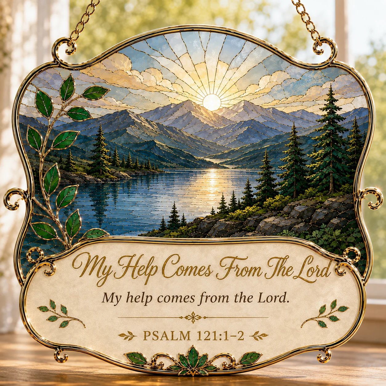 ⏳ Last Day 49% OFF ✝️ Faith Scripture Window Decor ✨ 6 Stained‑Glass Bible Verse Designs 