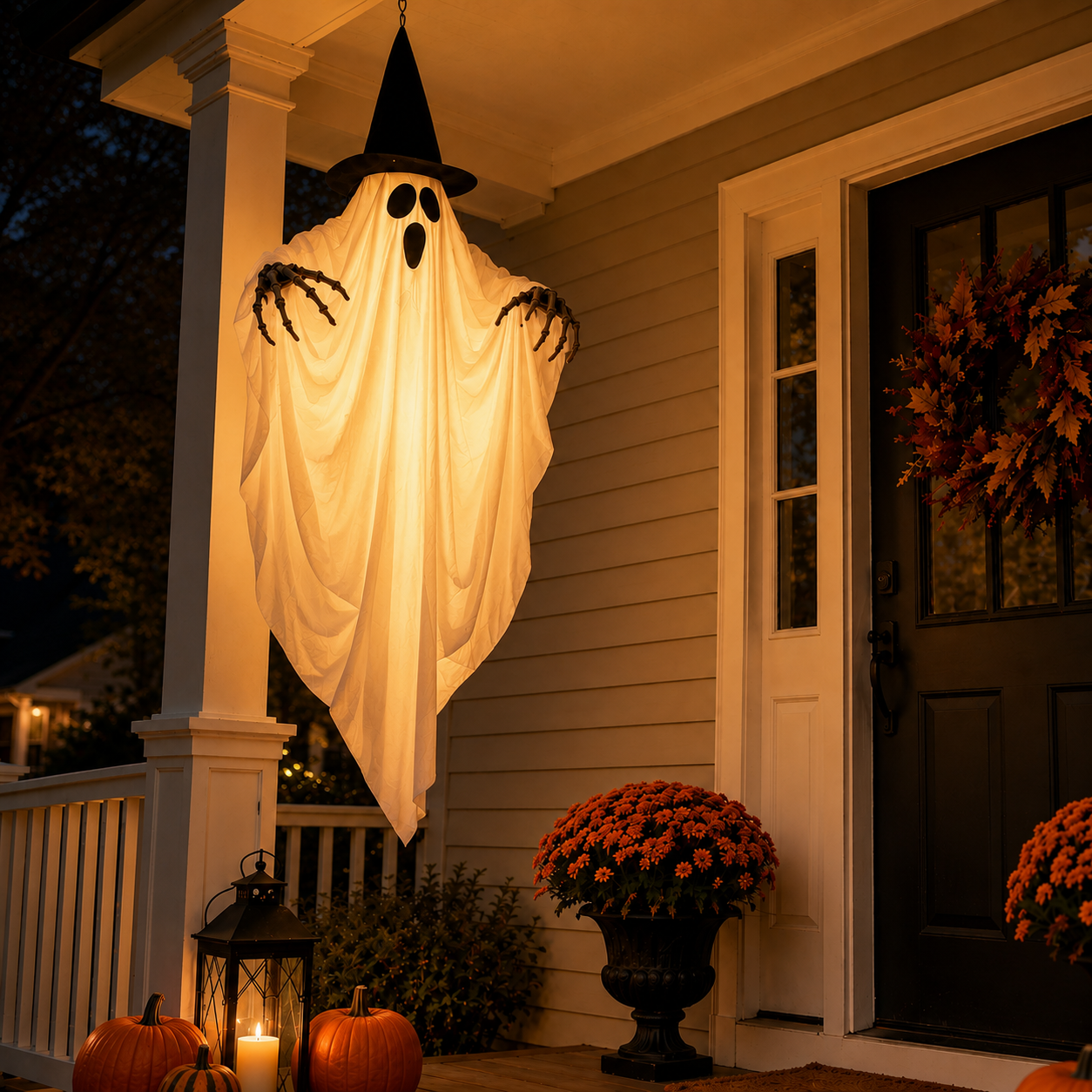 🔥Bestseller Bendable Lighted Hanging Ghost Halloween Decor 👻