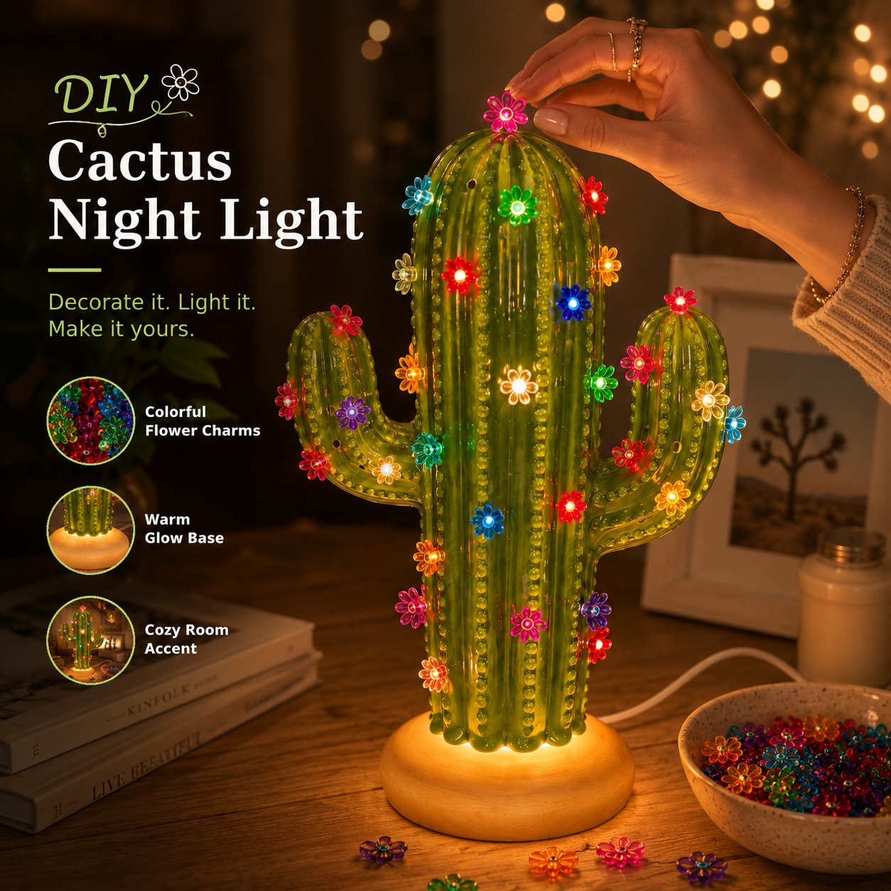 🌵 DIY Cactus Lamp - ✨Endless Cozy Glow