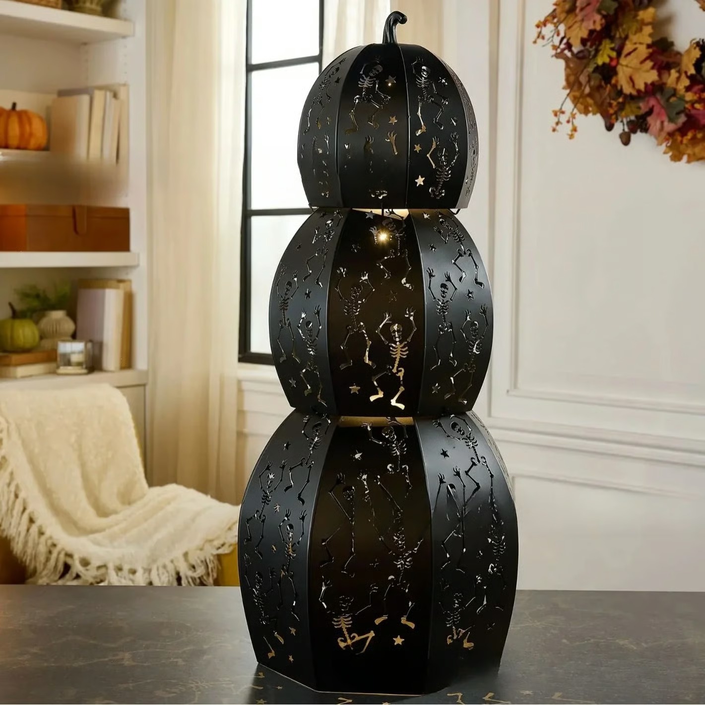 💥Halloween Must-Have! Early Bird 49% OFF 🎃✨Light-Up Stackable Skeleton Pumpkin