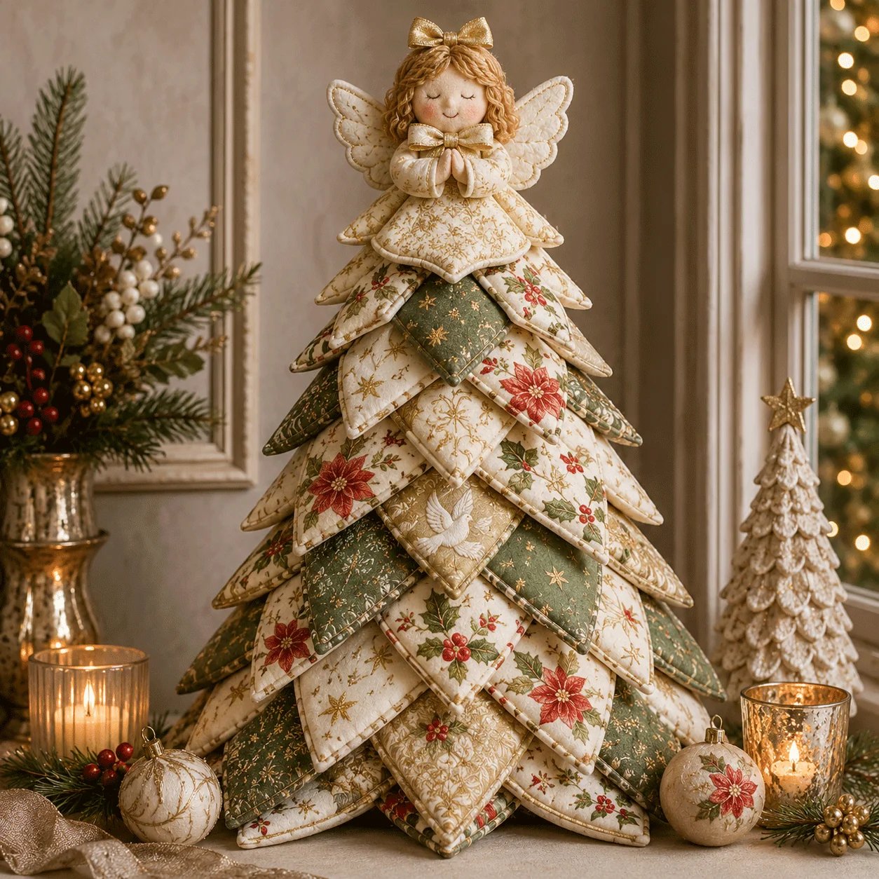 🔥LAST DAY 50% OFF - DIY Quilted Christmas Tree Kit – Handmade Fabric Holiday Tabletop Tree Decor