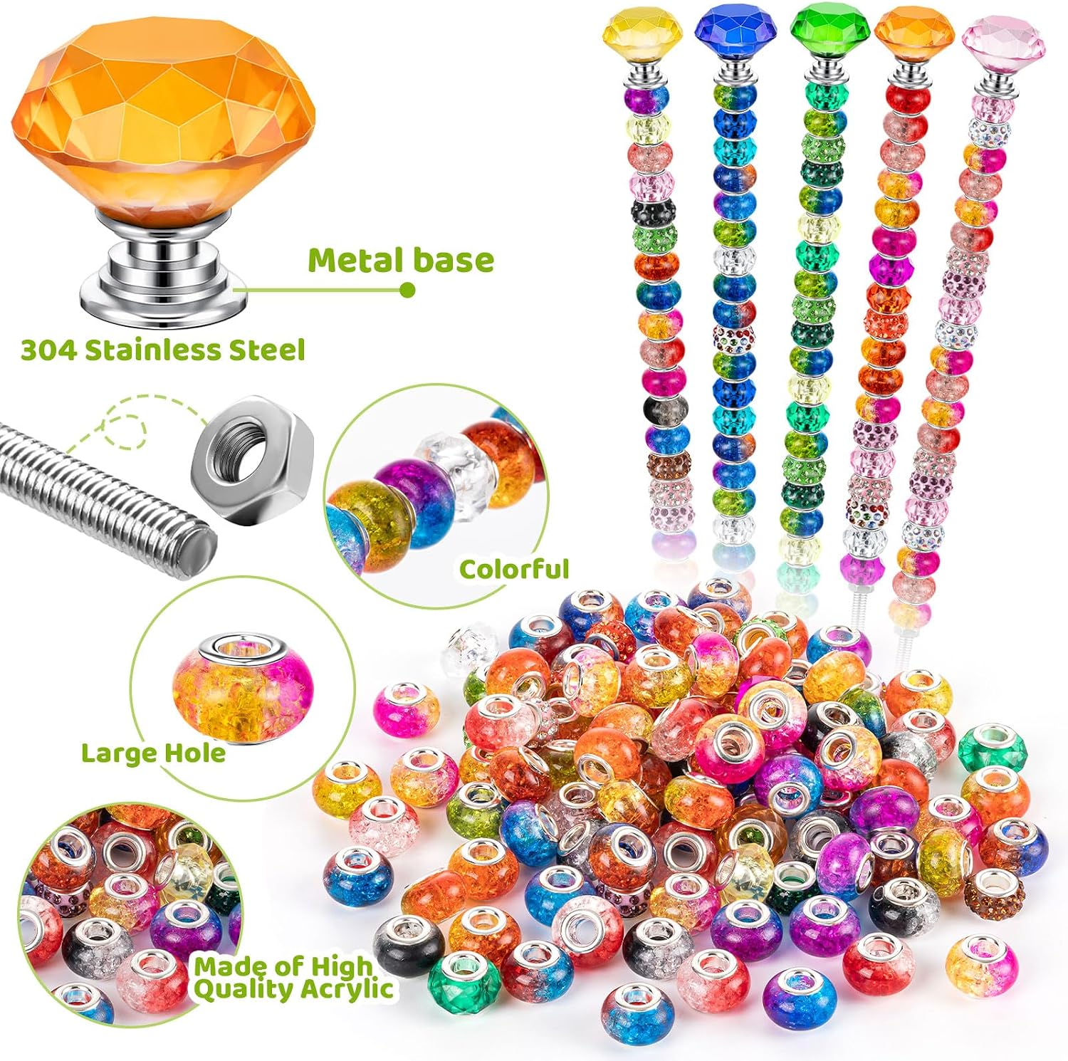 49%OFF🔥DIY Fairy Wand Garden Stakes 🧚‍♀️ Beaded Crystal Decor Kit