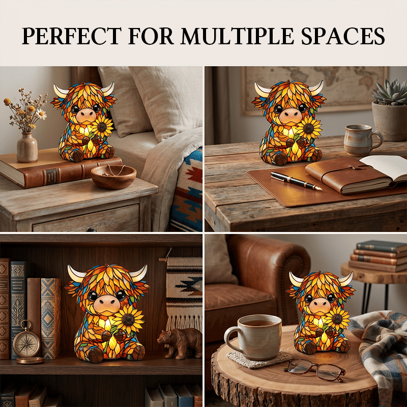 Creative Highland Cow LED Night Light– The Cutest Cozy Glow Your Room