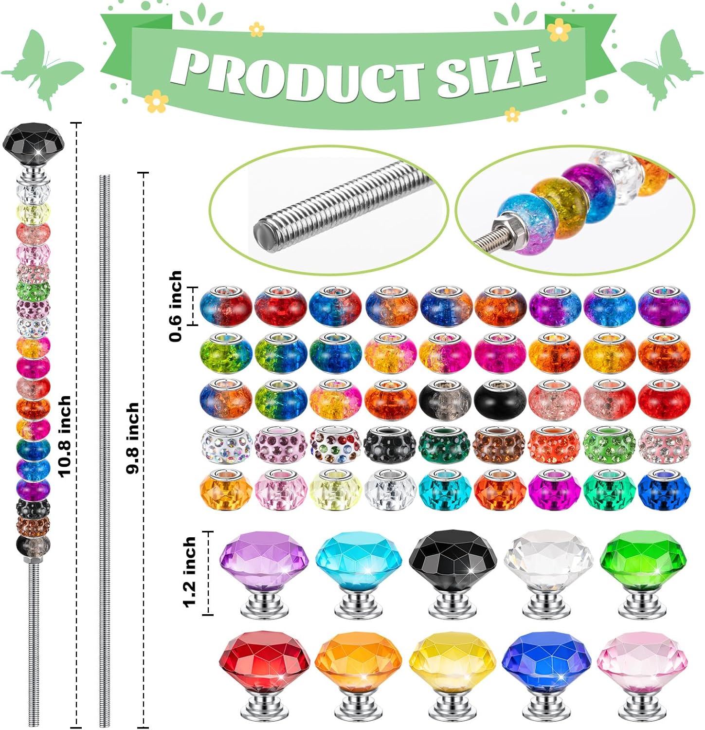 49%OFF🔥DIY Fairy Wand Garden Stakes 🧚‍♀️ Beaded Crystal Decor Kit