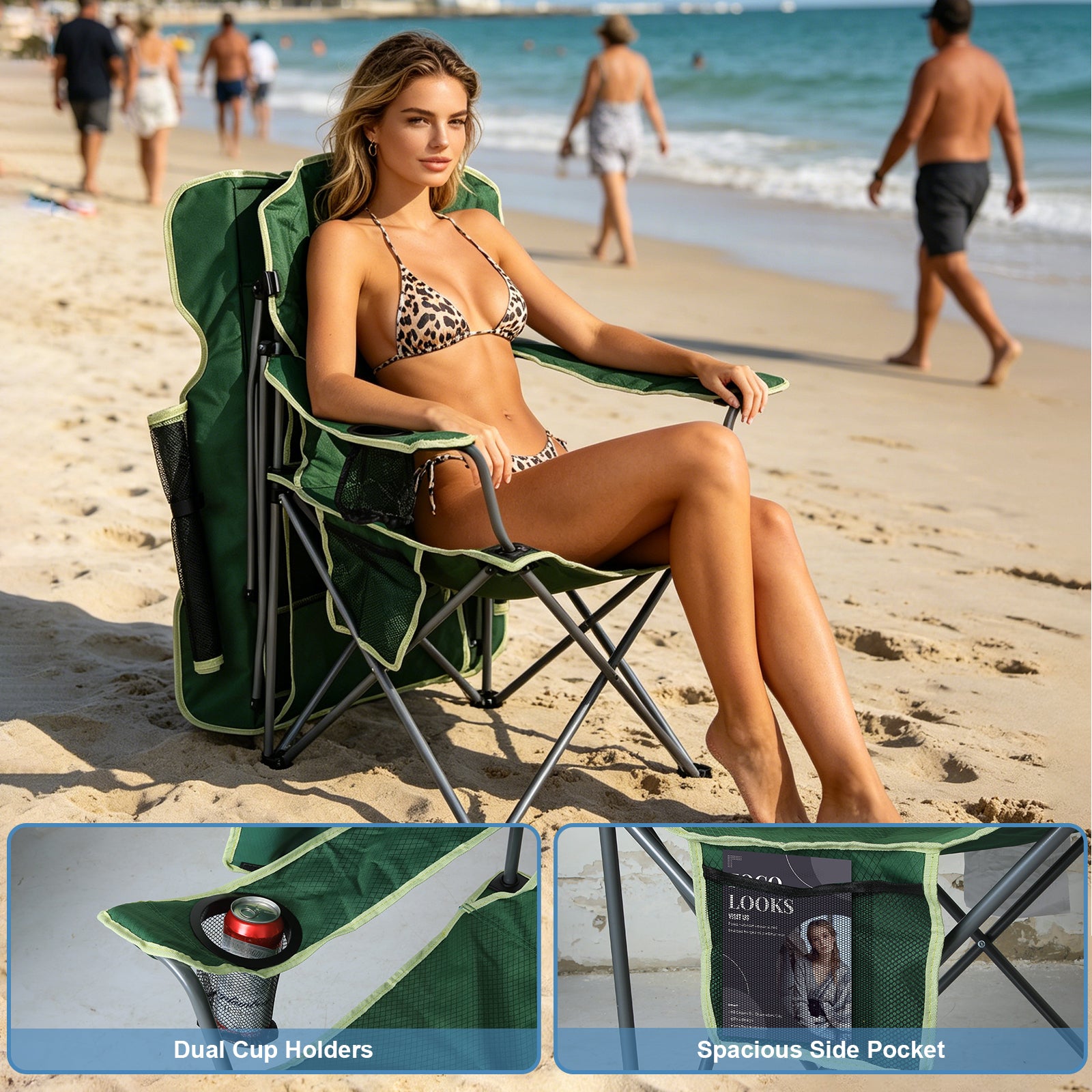🔥 Hot Sale! Cometnap Folding Beach Chair with Adjustable Canopy