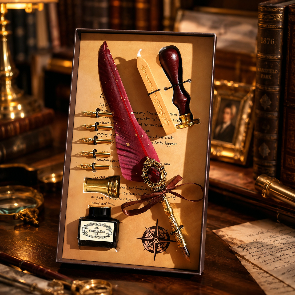 🔥🔥🔥LAST DAY 53% OFF - Vintage Quill Dip Pen Wax Seal Gift Box