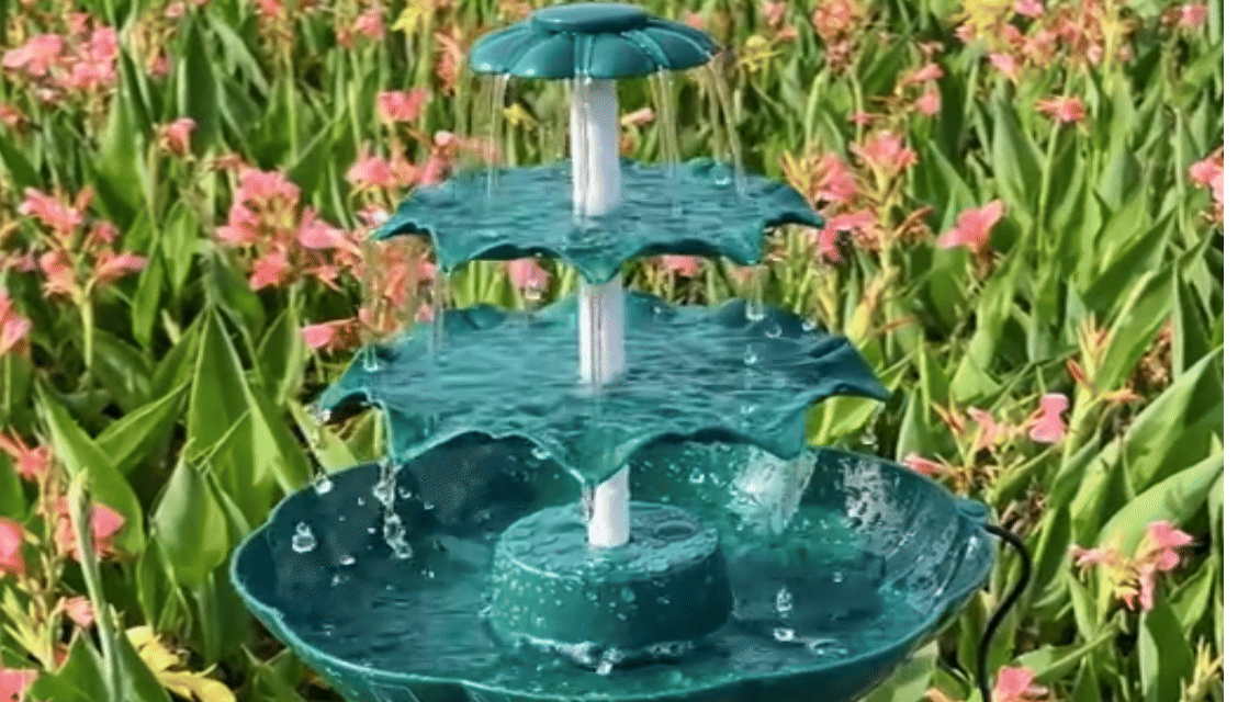 🌿 3-Tier Solar Lotus Bird Bath Fountain DIY Garden Water Feature For Wild Bird Bath & Feeder