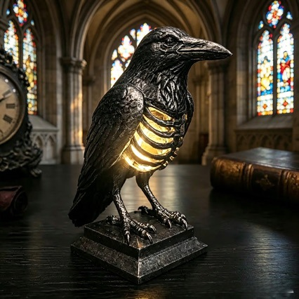 Gothic Bat Skeleton LED Ambient Lamp Dark Academia Halloween Decor