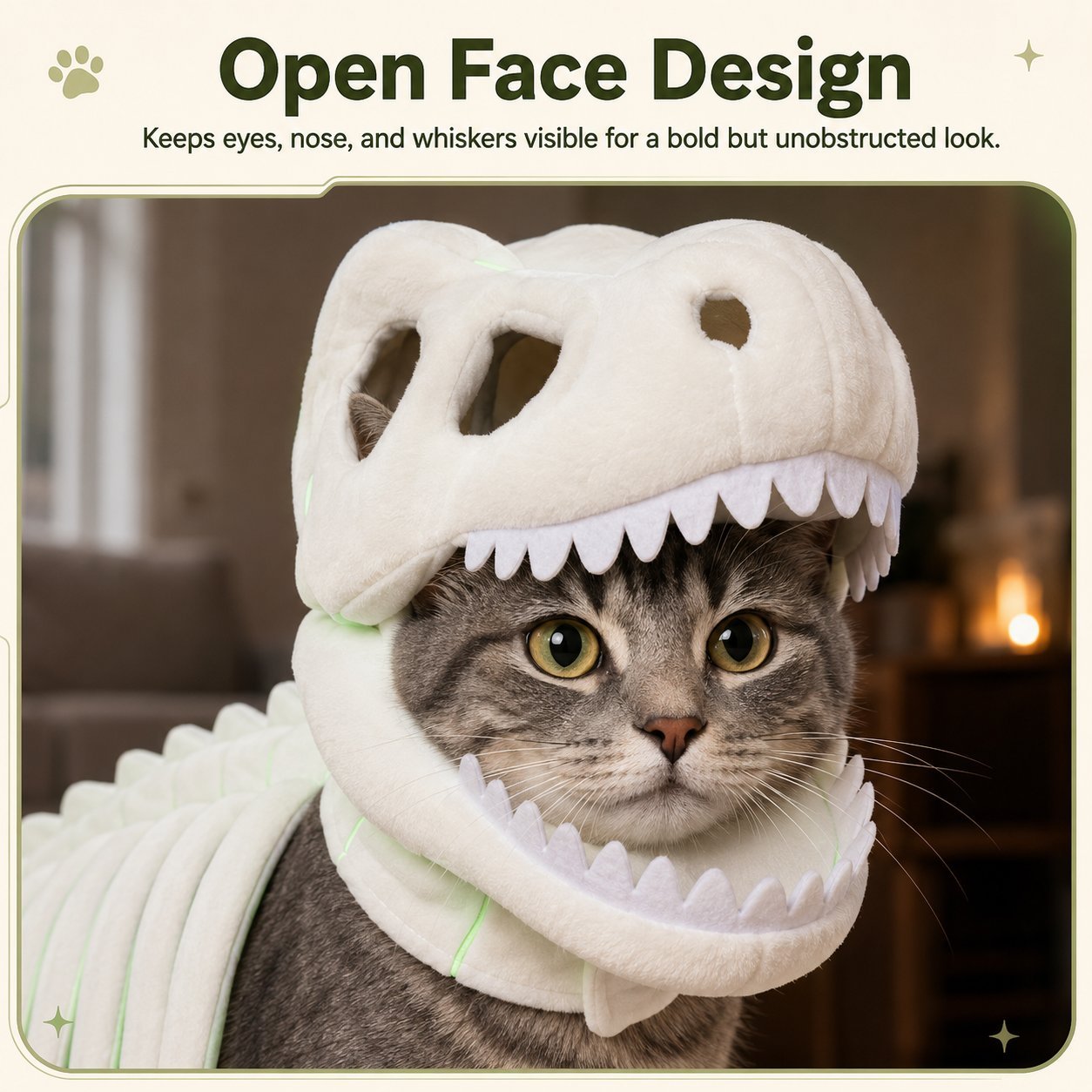 Glow Dinosaur Skeleton Cat Costume 🦖 Funny Halloween