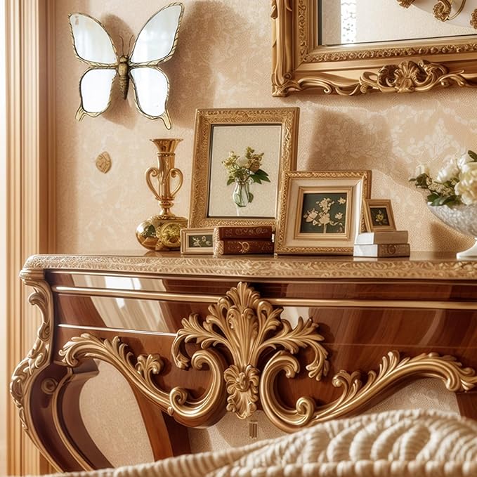 🦋✨Dragonfly Mosaic Wall Mirror Gold Resin Decor