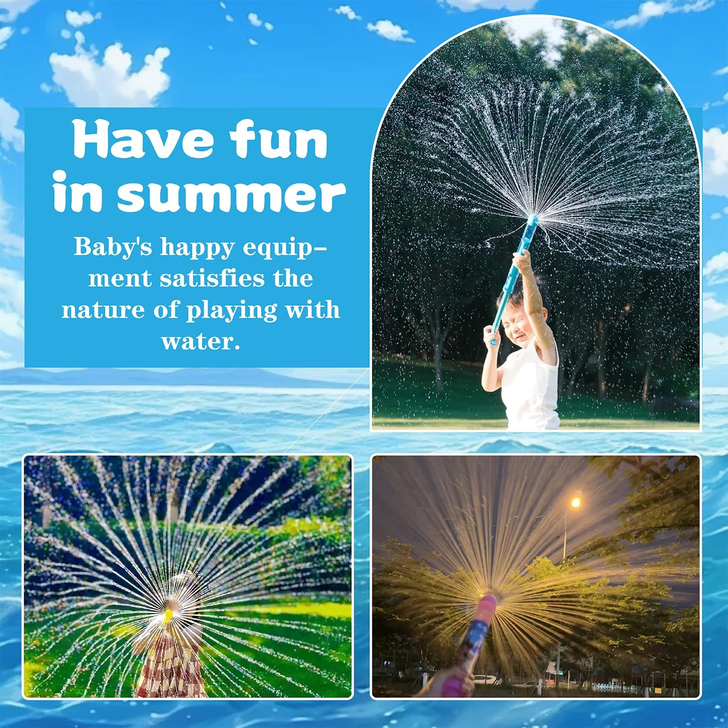 4 Pieces Fireworks Water Pistol,Romantic Water Squirt Gun With 11m Long Range,Original Water Toy for Pool,Beach,Summer Party,Extendable&Colourful(Children/Adults)