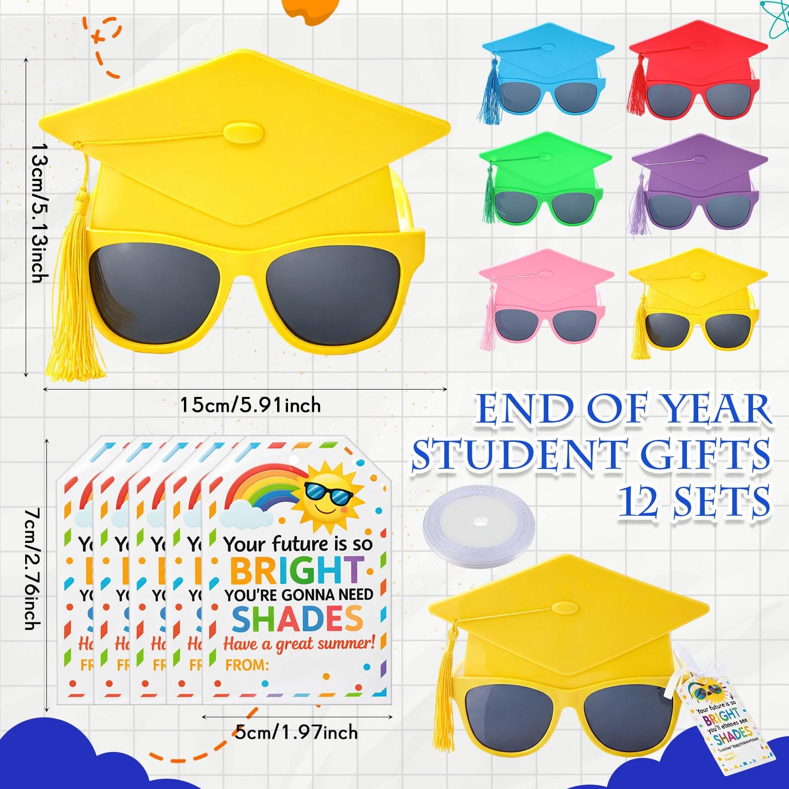 🔥Last Day 49% OFF - 🎓🕶️Class of 2026 Graduation Glasses Fun Grad Party Sunglasses for 2026 Graduation Party Favors