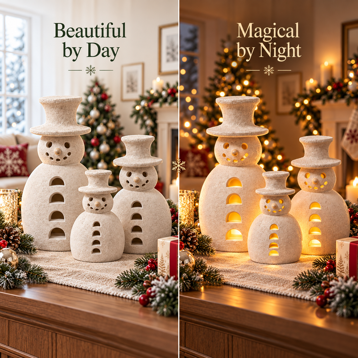 💥⛄49% OFF -Neutral Snowman Glow Decor – Beautiful by Day, Magical by Night