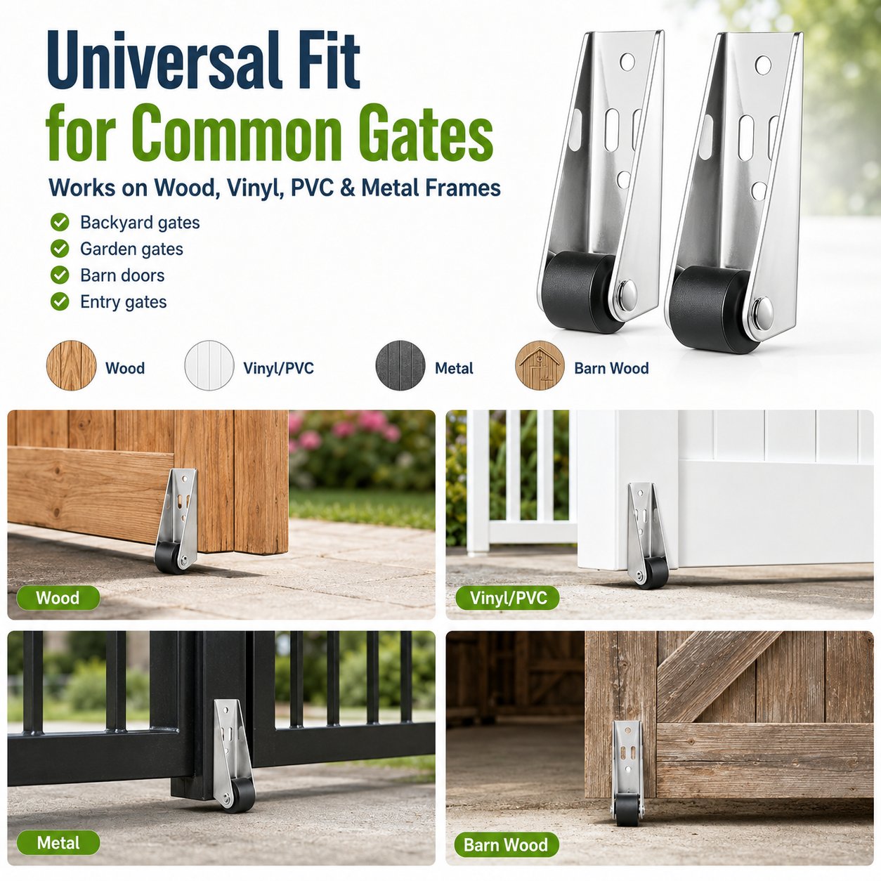 Heavy-Duty Universal Gate Support Wheel