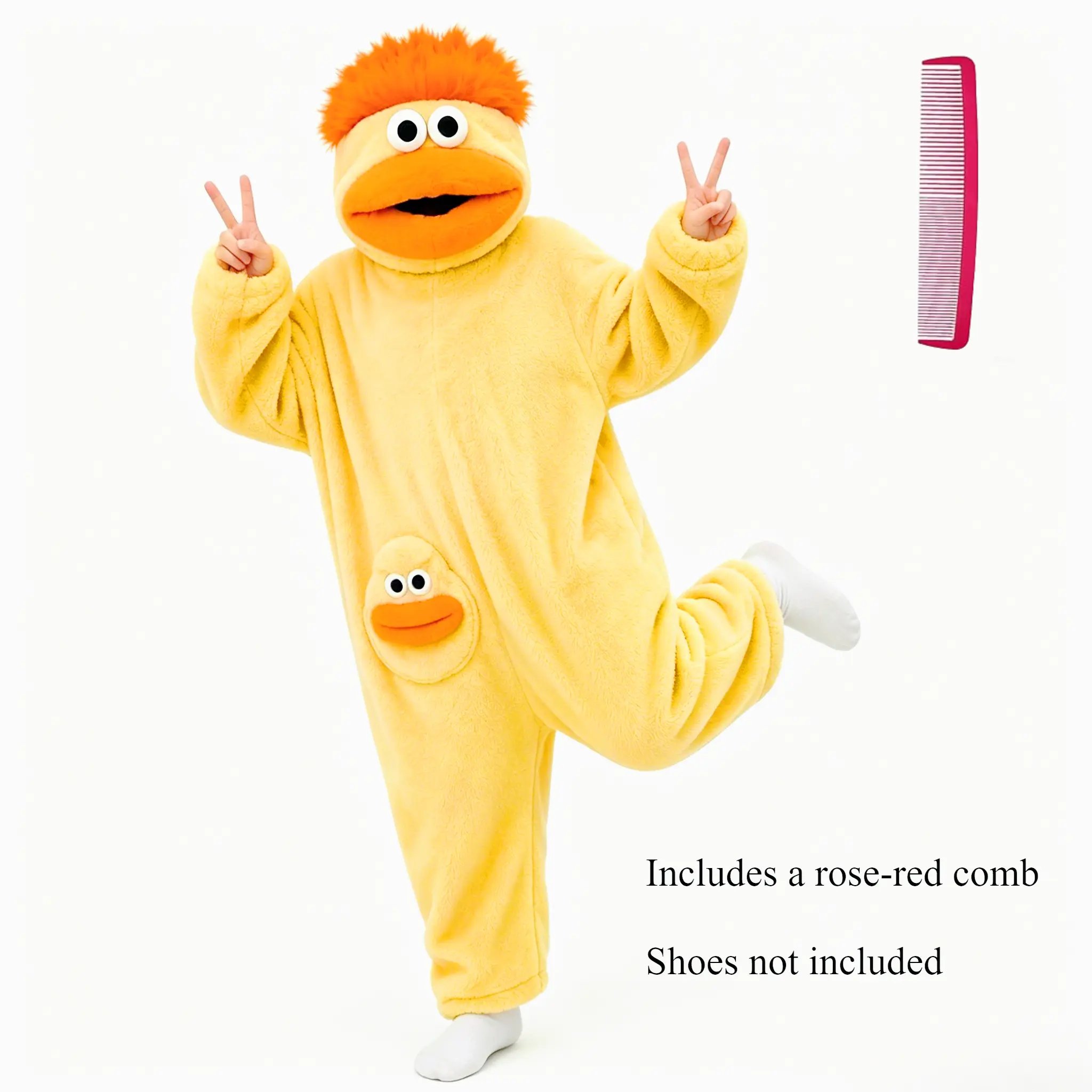 🔥Big Mouth Monster Oversized Plush Fleece Onesie 💤 Large Comb Hooded One‑Piece for Sleep & Party