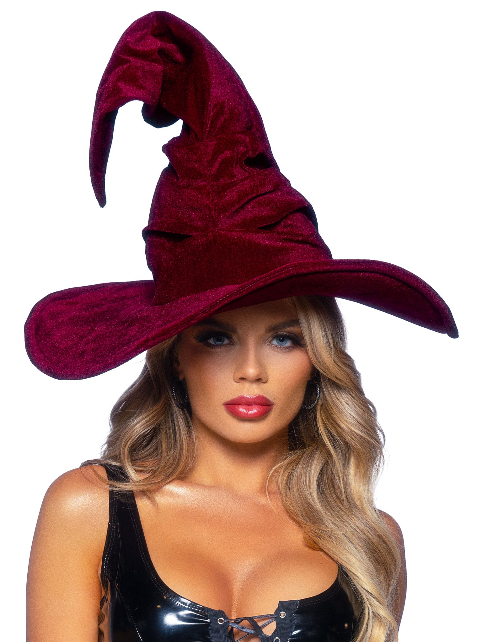 🧙‍♀️ Velvet Ruched Witch Hat -Luxe Bendable Halloween Costume Accessory