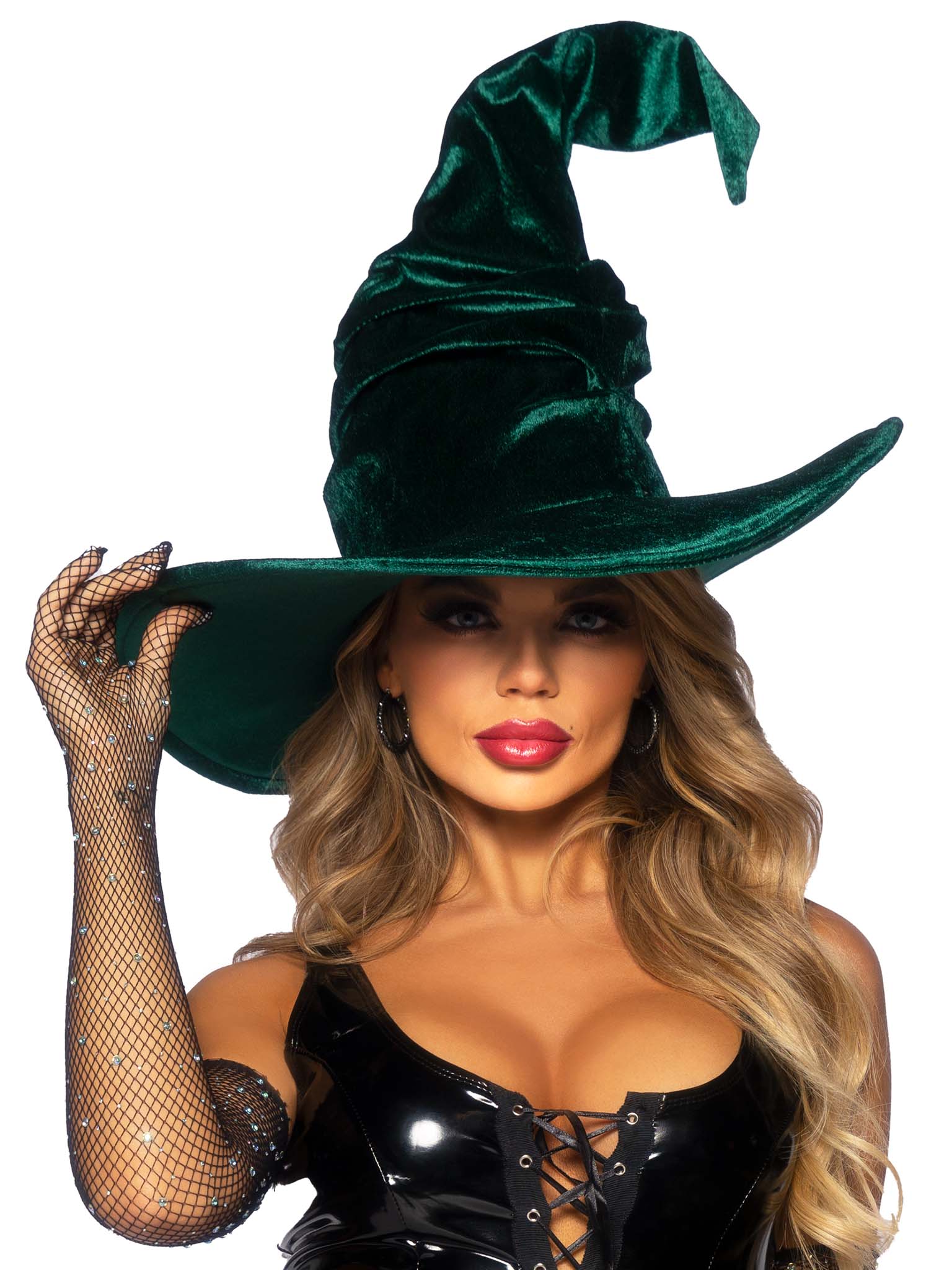 🧙‍♀️ Velvet Ruched Witch Hat -Luxe Bendable Halloween Costume Accessory