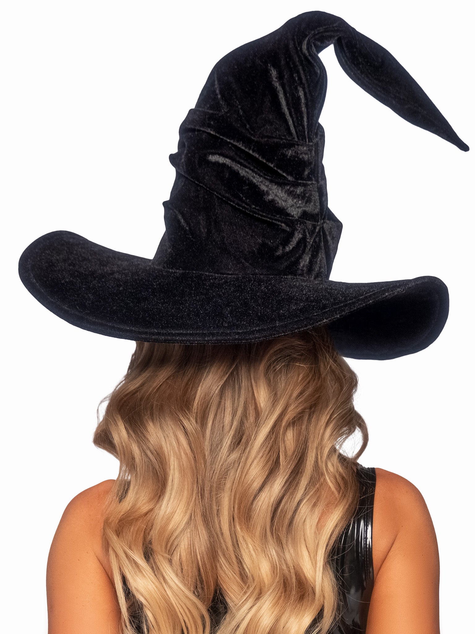 🧙‍♀️ Velvet Ruched Witch Hat -Luxe Bendable Halloween Costume Accessory
