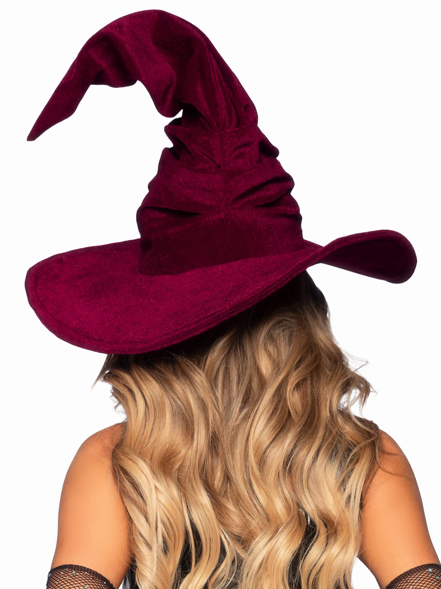 🧙‍♀️ Velvet Ruched Witch Hat -Luxe Bendable Halloween Costume Accessory