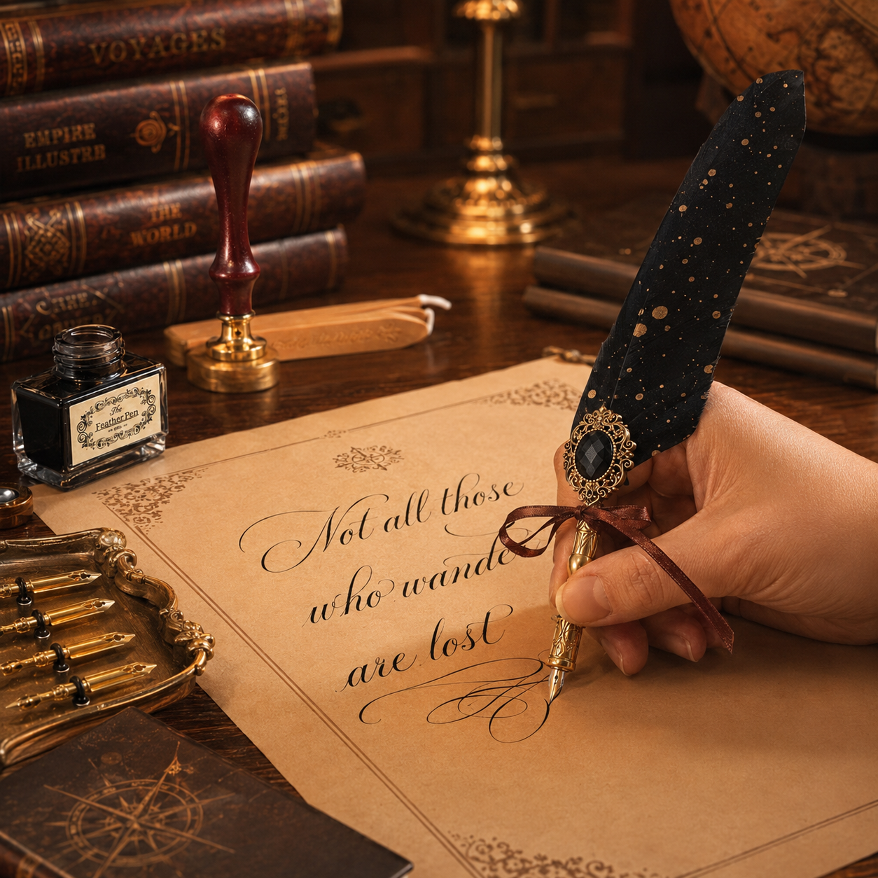 🔥🔥🔥LAST DAY 53% OFF - Vintage Quill Dip Pen Wax Seal Gift Box
