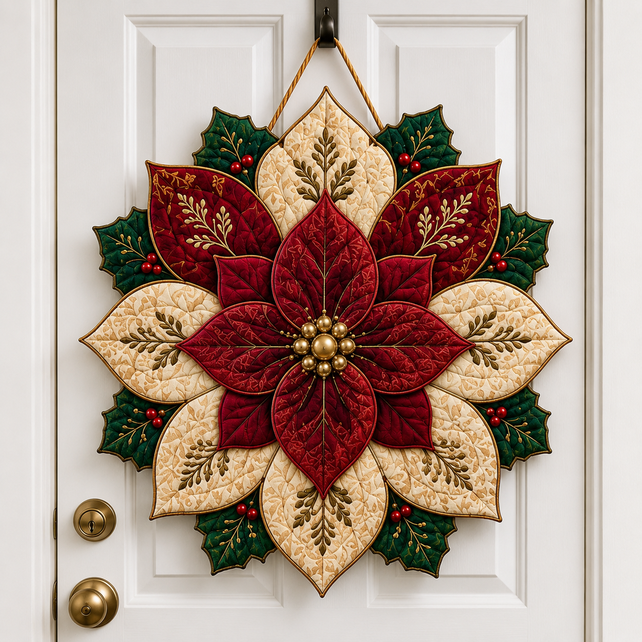 🔥49% Off Last Day -🎄 Christmas Santa & Poinsettia Quilted Table Collection