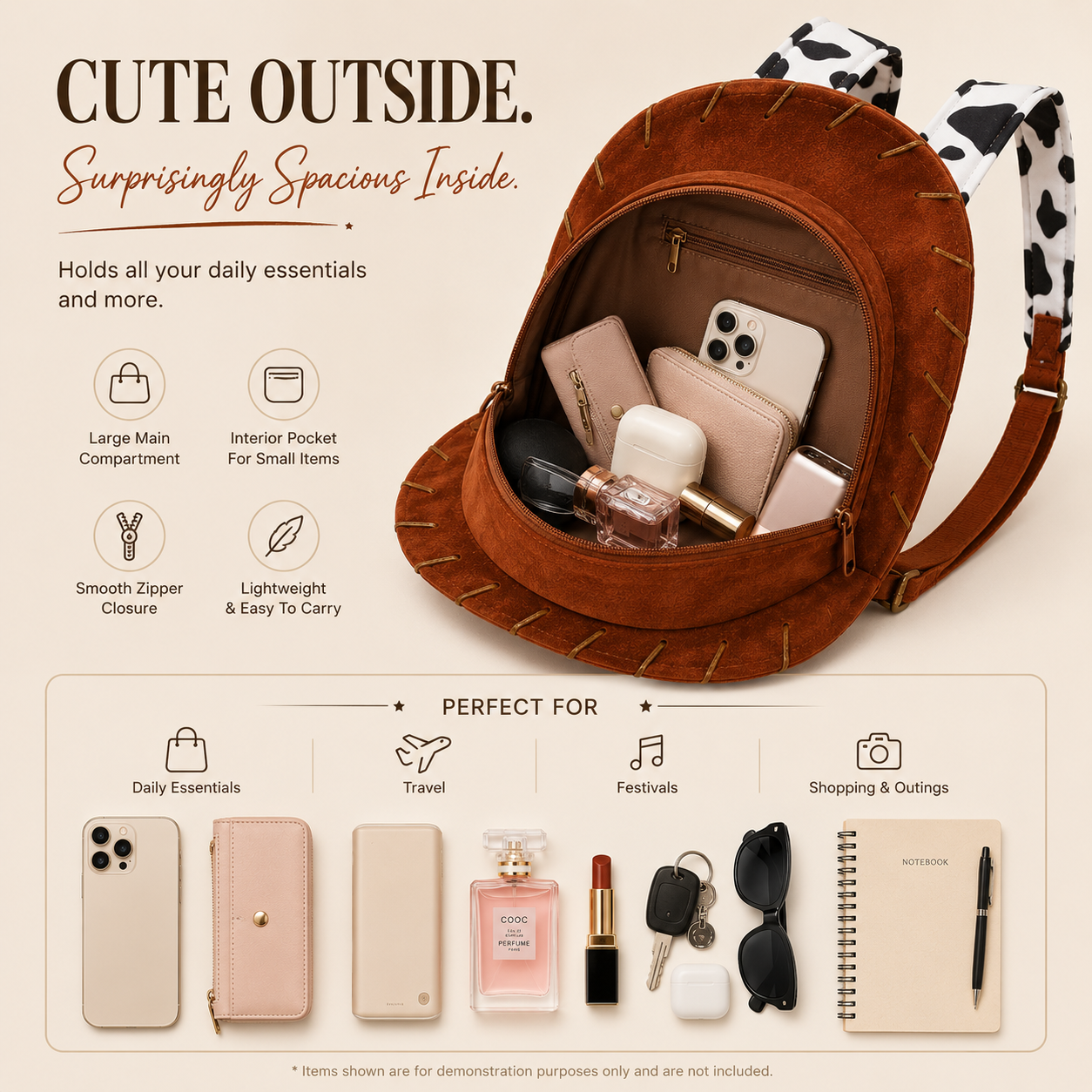Cowboy Hat Backpack 🤠 Western Festival Faux Leather Bag