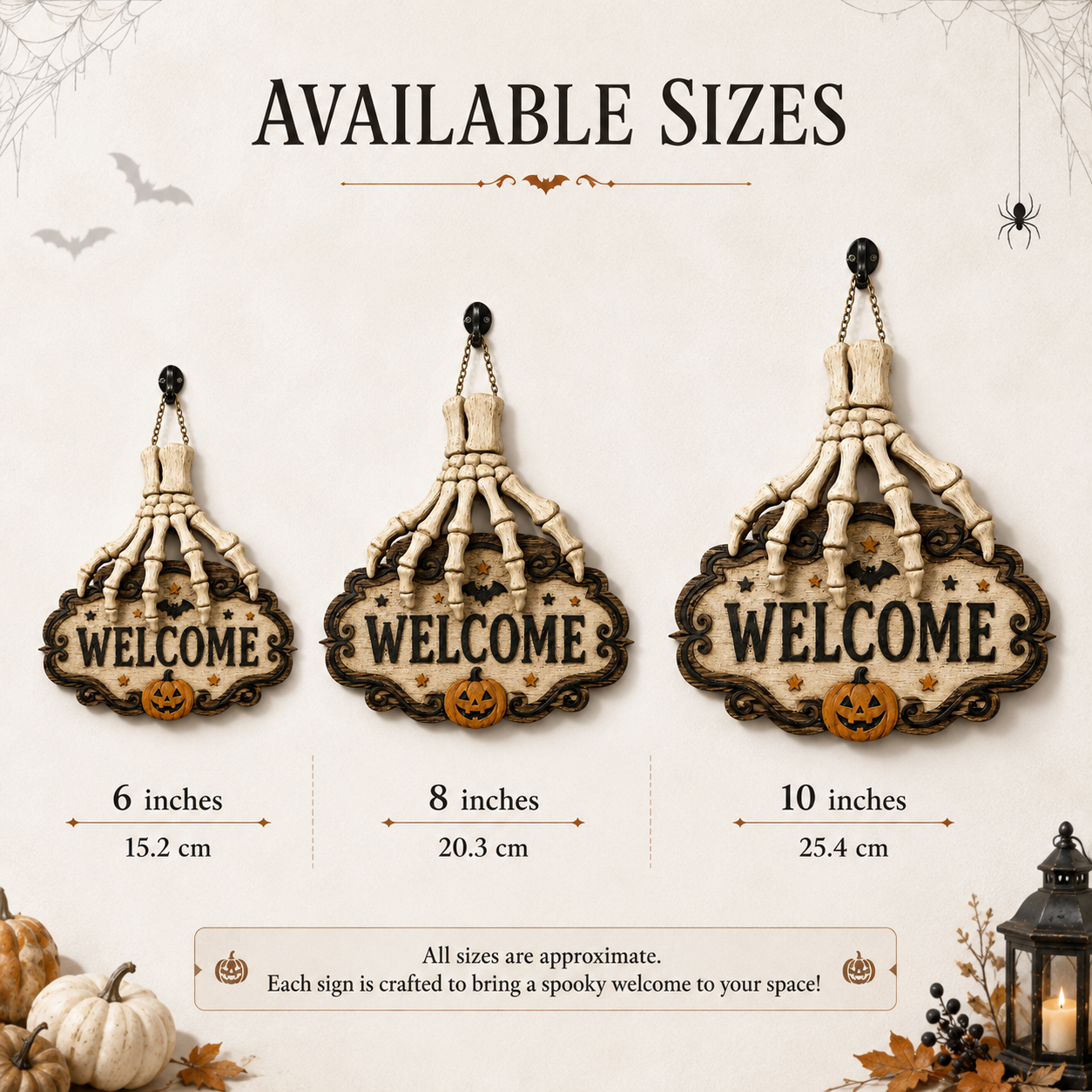 🔥Halloween Skeleton Hand Welcome Hanging Sign
