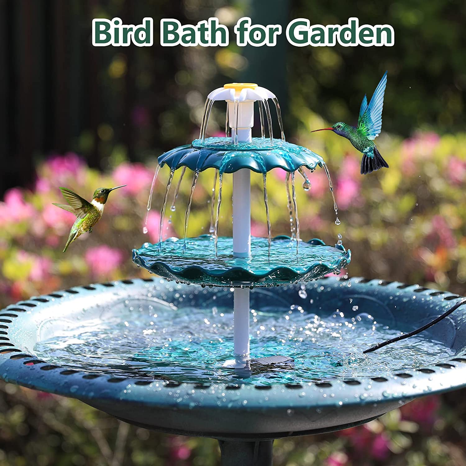 🌿 3-Tier Solar Lotus Bird Bath Fountain DIY Garden Water Feature For Wild Bird Bath & Feeder