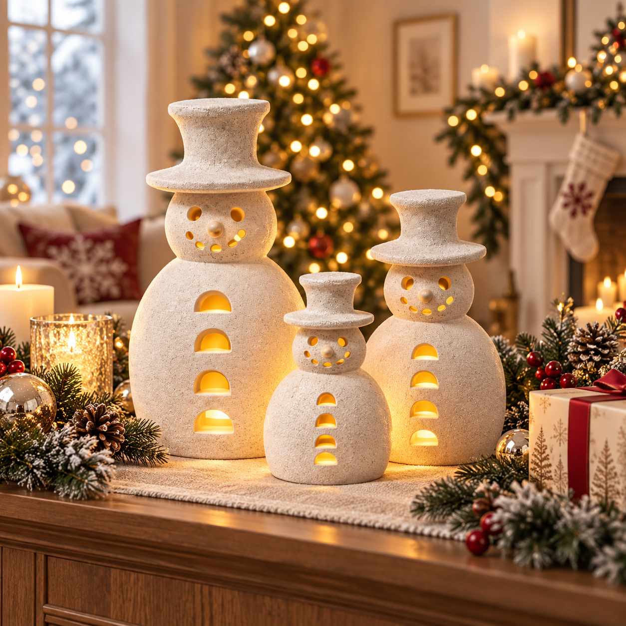 💥⛄49% OFF -Neutral Snowman Glow Decor – Beautiful by Day, Magical by Night