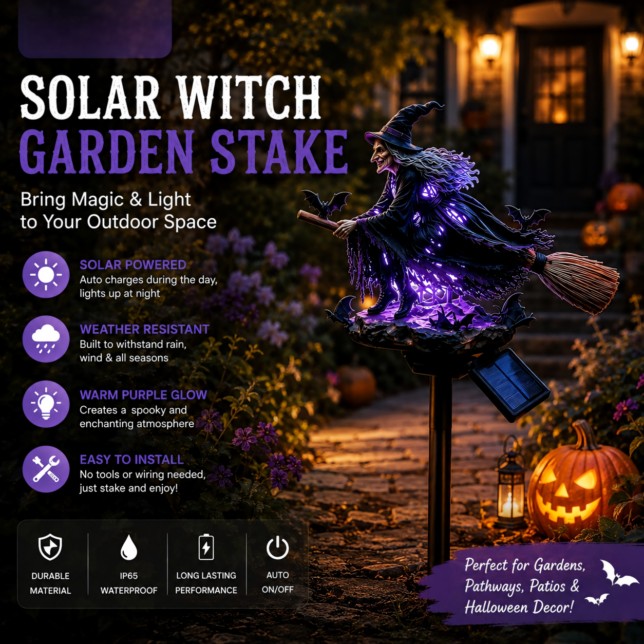 🔥Last Day 49% OFF 🧙‍♀️ Bring Halloween Magic to Your Garden with a Glowing Solar Witch