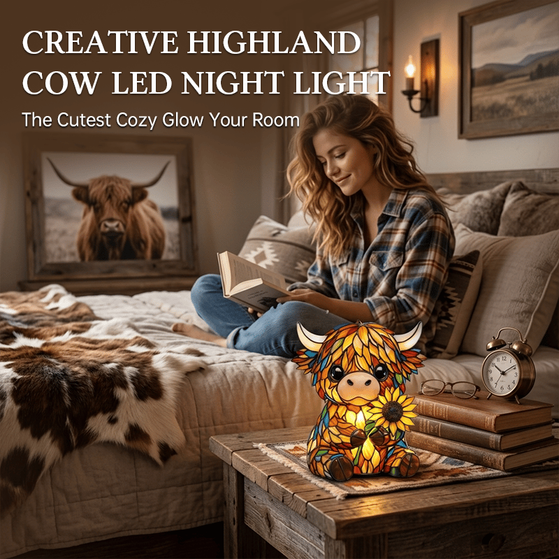 Creative Highland Cow LED Night Light– The Cutest Cozy Glow Your Room