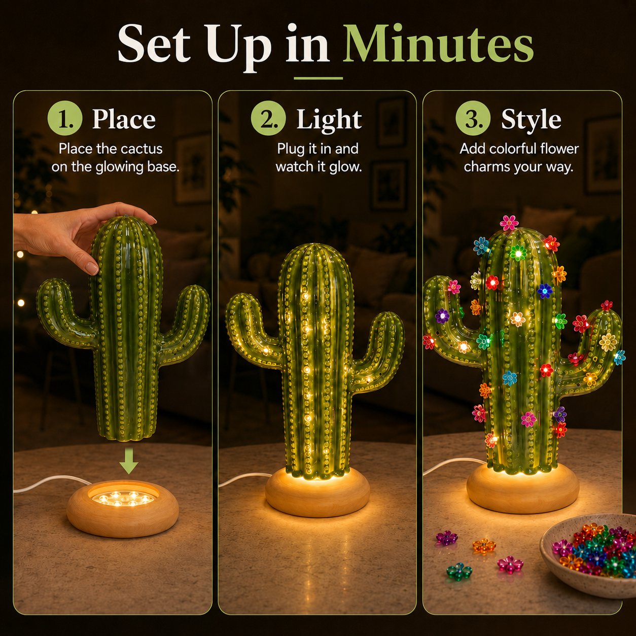 🌵 DIY Cactus Lamp - ✨Endless Cozy Glow