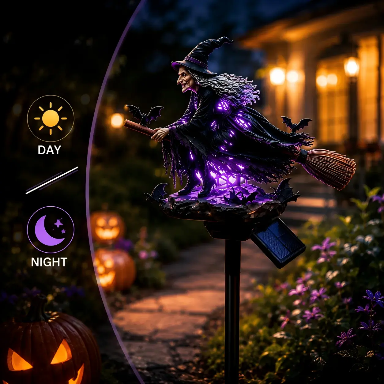 🔥Last Day 49% OFF 🧙‍♀️ Bring Halloween Magic to Your Garden with a Glowing Solar Witch