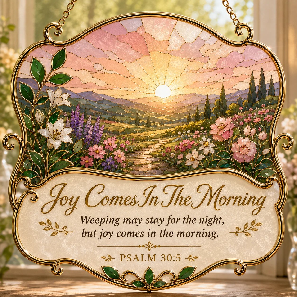 ⏳ Last Day 49% OFF ✝️ Faith Scripture Window Decor ✨ 6 Stained‑Glass Bible Verse Designs 