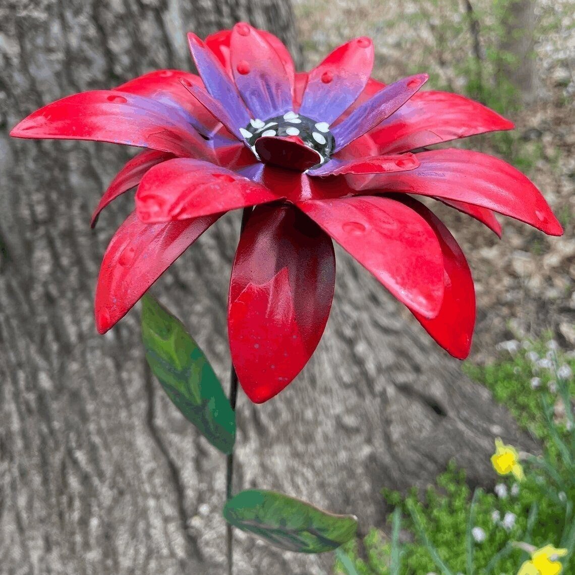 🌺Rustproof Metal Flower Garden Stakes 🌈100% Handmade Yard Art Decor