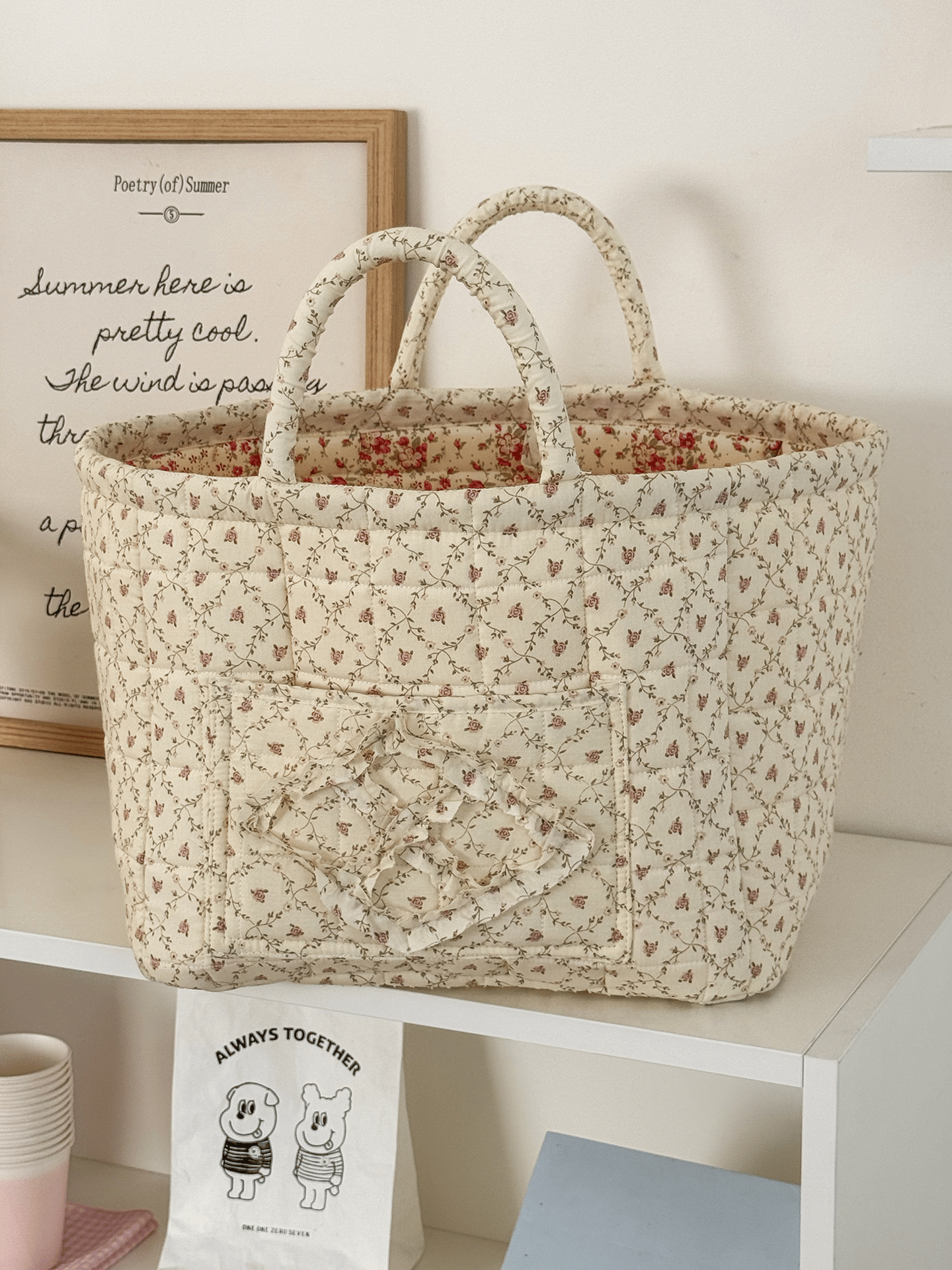 🎀Vintage Quilted Tote Bag Large Capacity Chic Carry All Shoulder Handbag