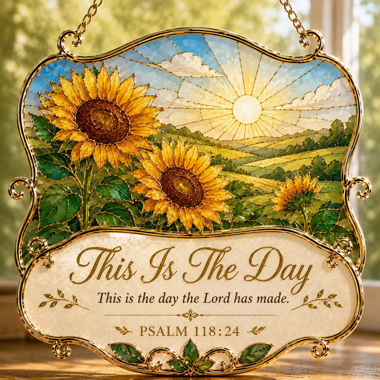 ⏳ Last Day 49% OFF ✝️ Faith Scripture Window Decor ✨ 6 Stained‑Glass Bible Verse Designs 
