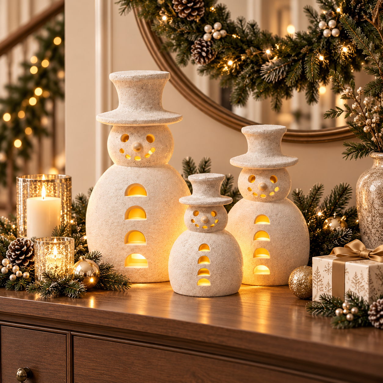 💥⛄49% OFF -Neutral Snowman Glow Decor – Beautiful by Day, Magical by Night