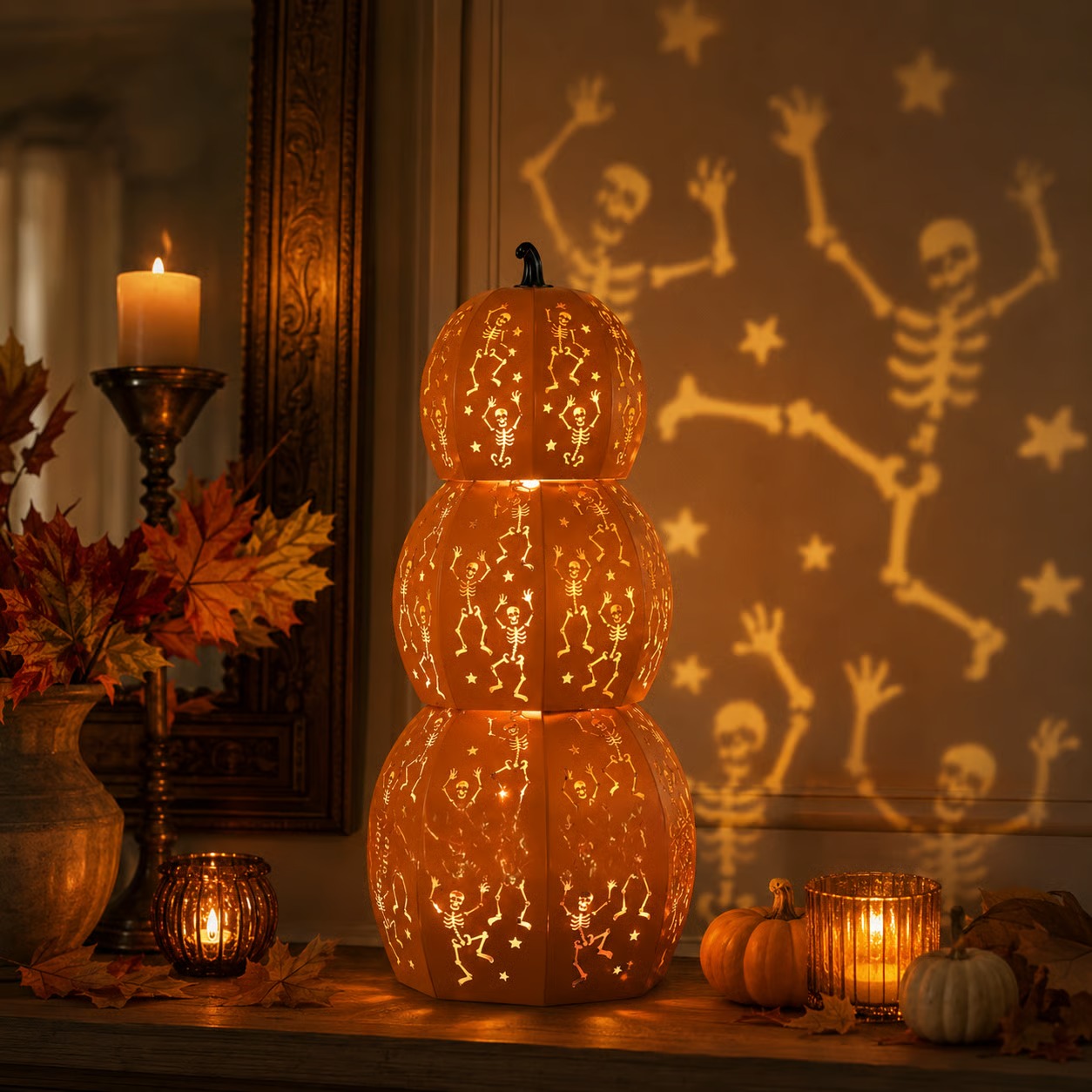 💥Halloween Must-Have! Early Bird 49% OFF 🎃✨Light-Up Stackable Skeleton Pumpkin