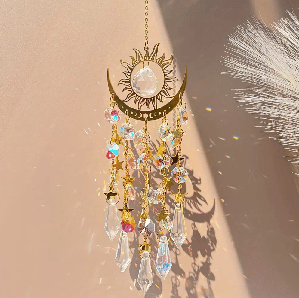 ✨ Crystal Solar Light Chime - Rainbow Light and Garden, Curtain Decorations