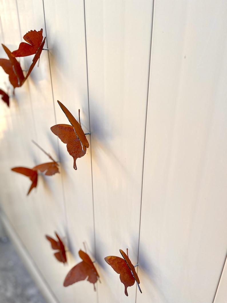 Set of 15 Rustic Butterfly Metal Wall Art – Yard Decor – Animal Garden Sculpture
