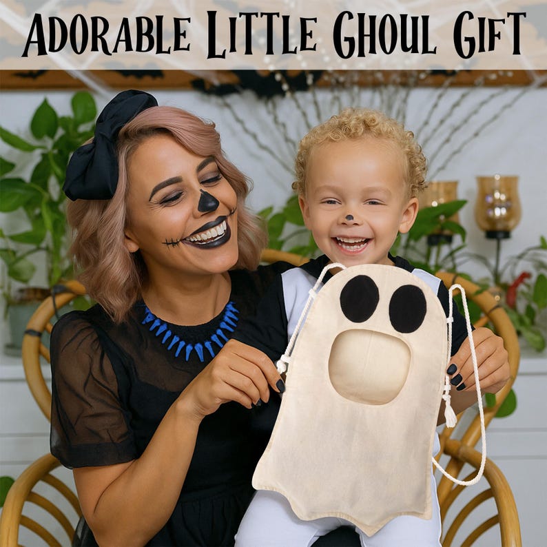 🔥Bestseller Cute Ghost Halloween Candy Bag ✨ See Through Window Kids Trick Or Treat Pouch